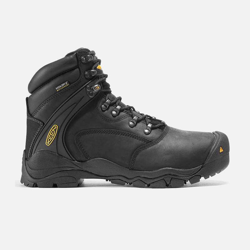 Keen Louisville 6" Steel Toe Arbeitsschuhe Herren DE-65071 Black - Keen Herrenschuhe Schwarz